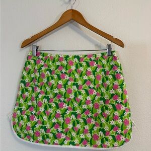 Lilly Pulitzer Green and Pink Mini Skirt vintage sz 8 preppy tennis golf